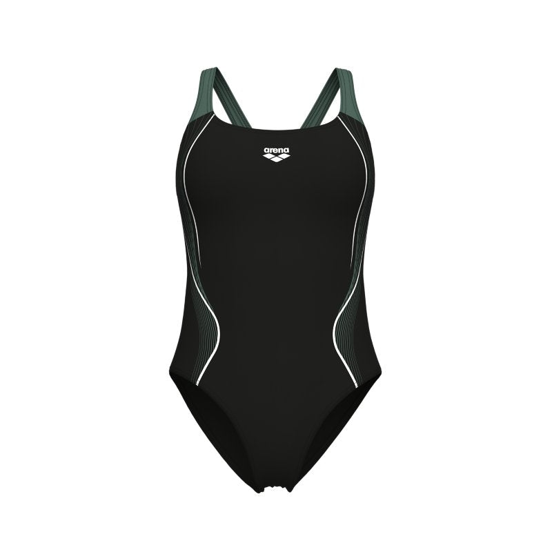 ARENA Maillot de bain 1 pièce femme Control pro Noir et vert