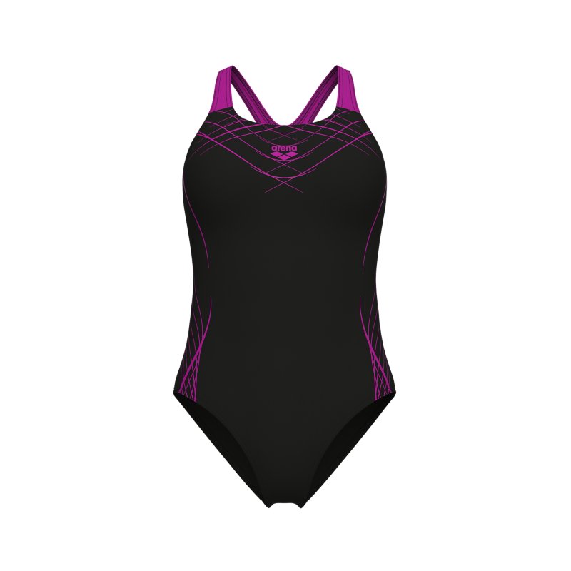 ARENA Maillot de bain 1 pièce femme Proposal Noir et rose