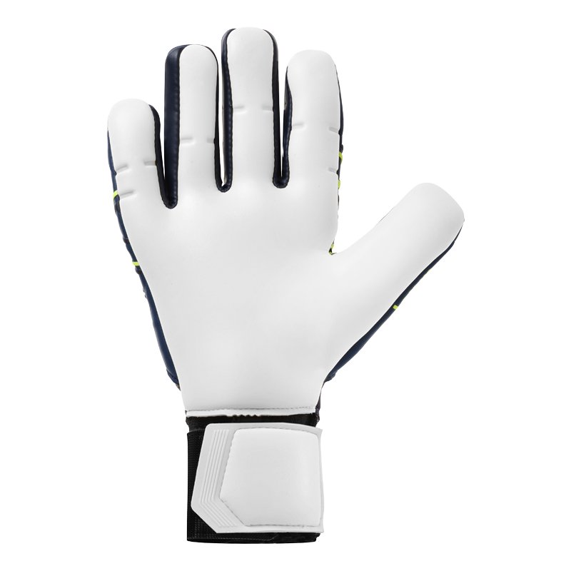 UHLSPORT Gants de gardien de football adulte Prediction Absolutgrip HN Marine, blanc et jaune