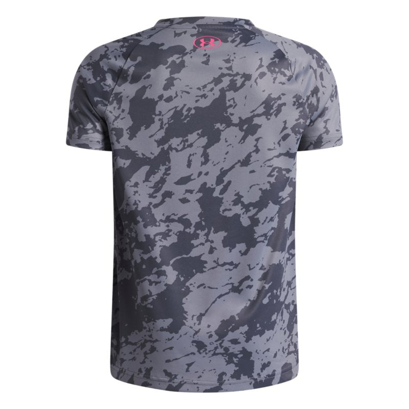 UNDER ARMOUR Tee-shirt de training à manches courtes garçon Tech 2.0 gris et rose