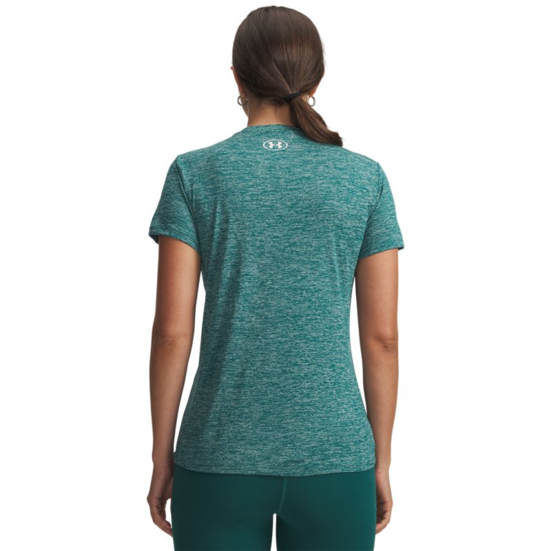 UNDER ARMOUR Tee-shirt de training à manches courtes femme Tech Twist Vert et blanc
