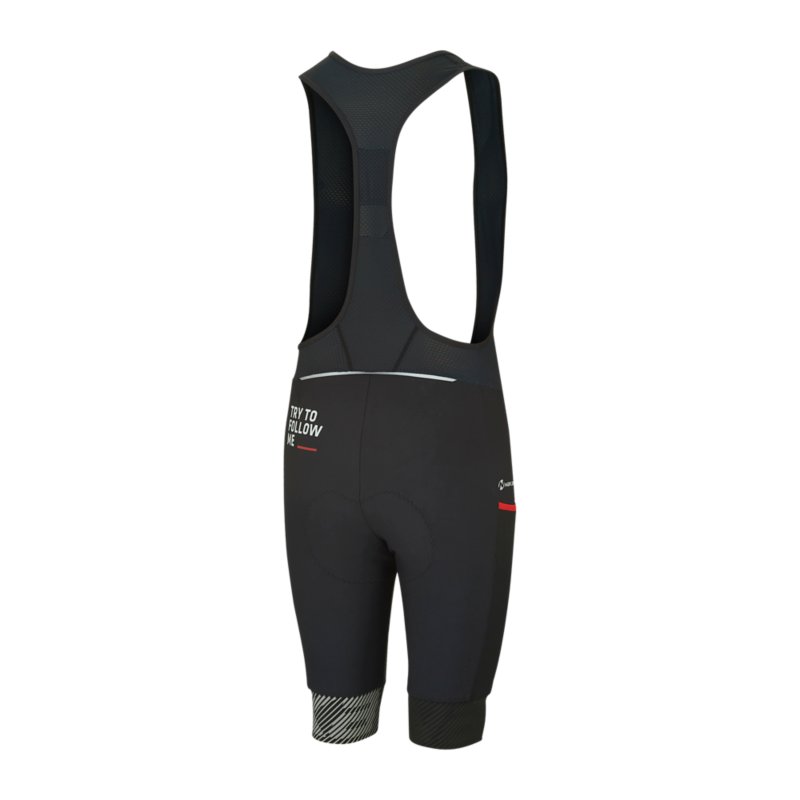 NAKAMURA Cuissard de vélo à bretelles homme Bretelles Perf 24 Noir et rouge