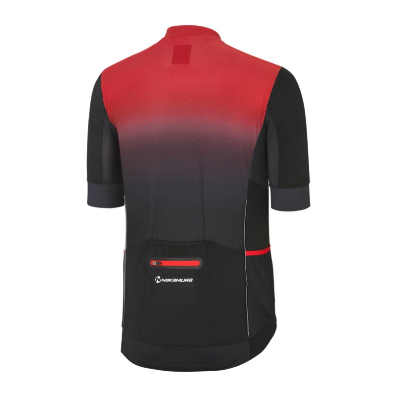 NAKAMURA Maillot de vélo à manches courtes homme MMC Perf H 24 Noir et rouge