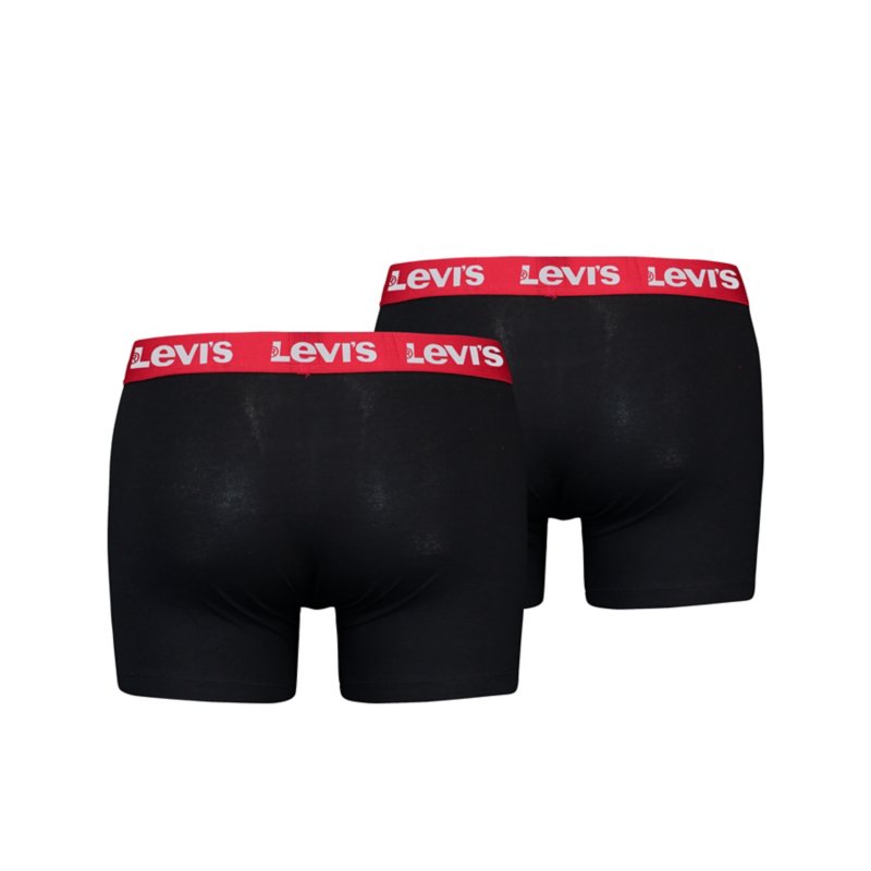 LEVIS Boxer homme en coton (Lot de 2) Noir et rouge