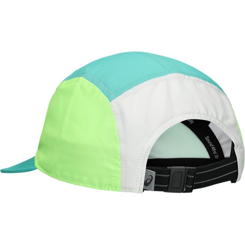 ASICS Casquette de running adulte Performance Running 5 Panel Vert et beige
