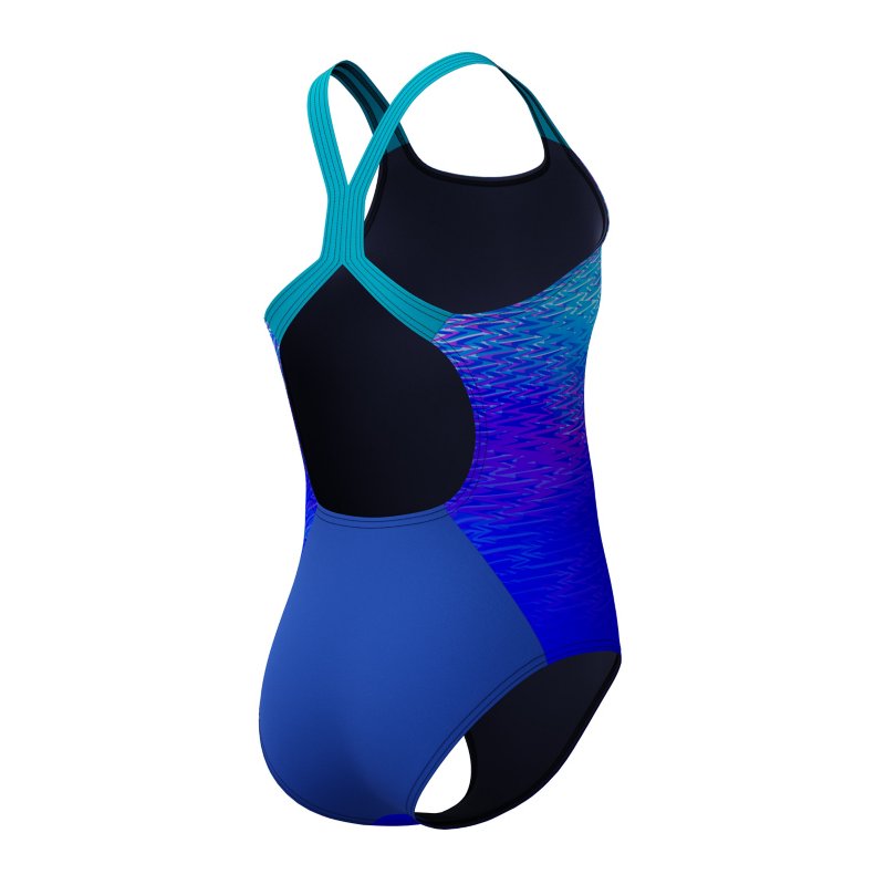 SPEEDO Maillot de bain 1 pièce fille Print Powerback Bleu