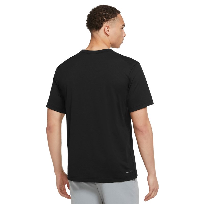 NIKE Tee-shirt de training à manches courtes homme Dri-FIT UV Hyverse Noir et blanc