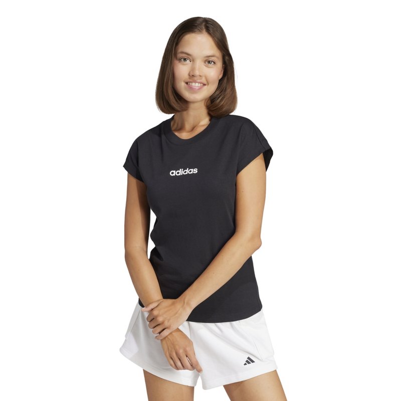 ADIDAS Tee-shirt à manches courtes femme coton Essentials Linear Noir
