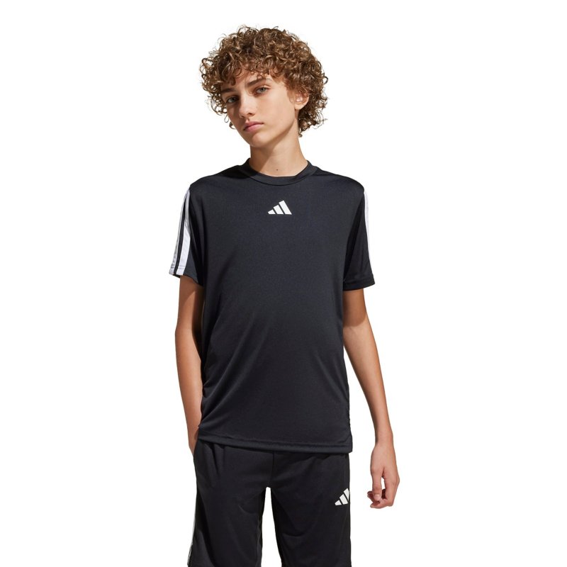 ADIDAS Tee-shirt à manches courtes garçon 3 bandes Train Essentials Noir