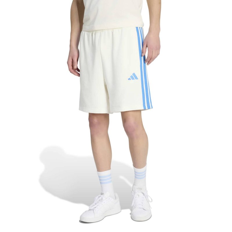 ADIDAS Short homme French terry 3 bandes Essentials Blanc