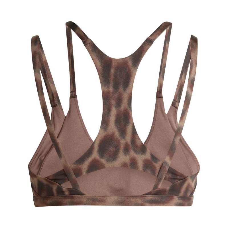 ADIDAS Brassière de training femme Optime Leopard Strappy Light Support Marron